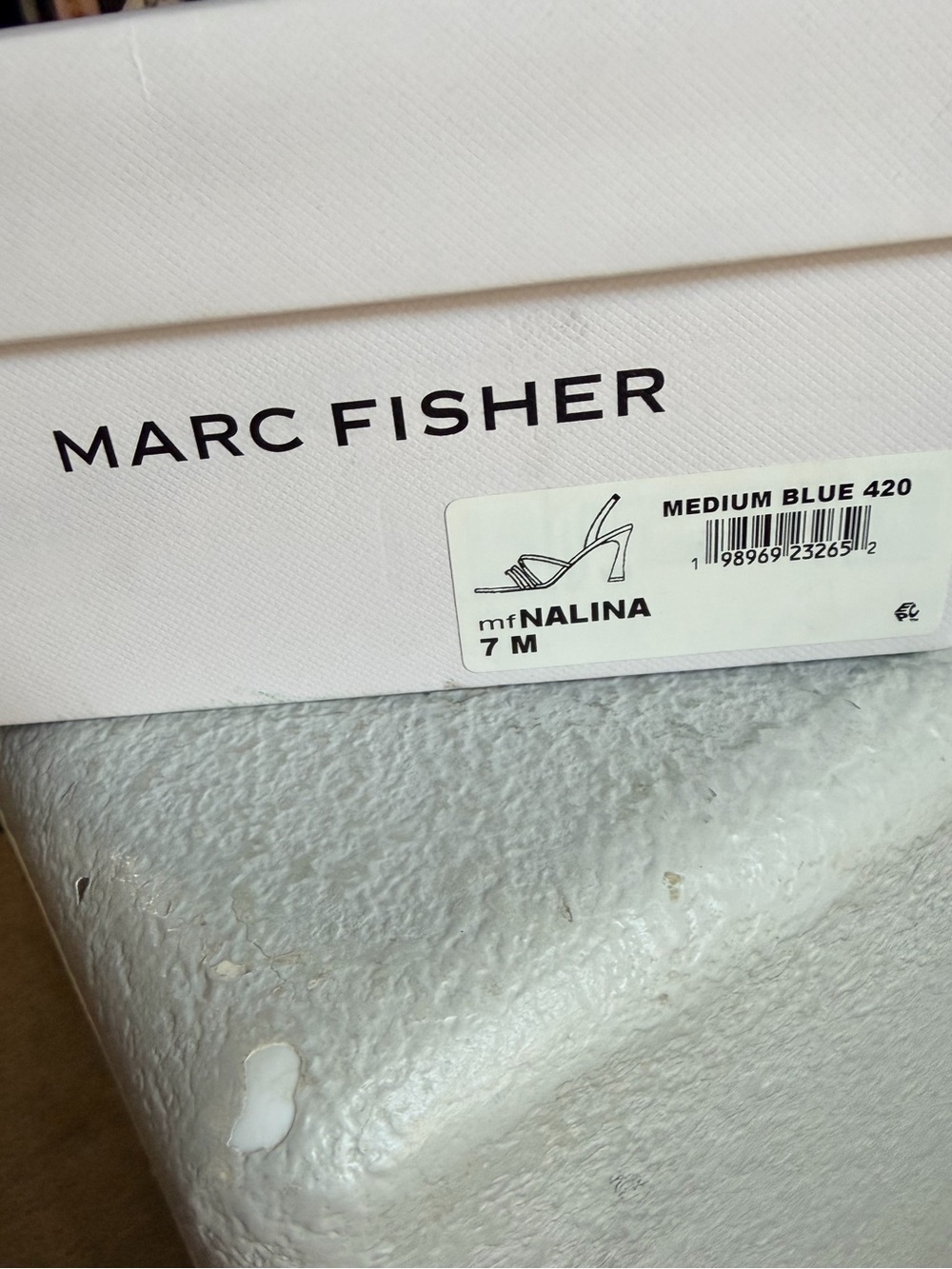 Marc Fisher Light Blue Patent Strappy Sling/Marc Fisher Women's Nalina /Size 7 - Picture 8 of 8